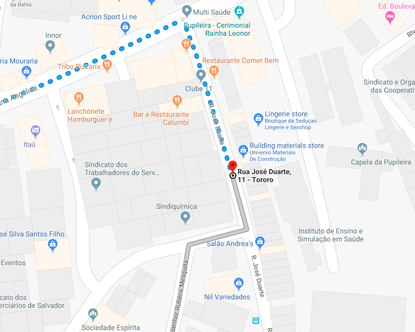 google map directions to the ,most popular gay sauna in Salvador